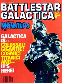 Famous Monsters of Filmland issue #149 November 1978 cover dominated by Battlestar Galactica title and Cylon warrior photo