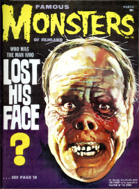 Famous Monsters of Filmland #16 March 1962 uncredited cover painting possibly by Basil Gogos of Lon Chaney from Phantom of the Opera