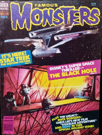 Famous Monsters of Filmland issue #161 March 1980 cover featuring dual color stills from Star Trek: The Motion Picture and Disney's The Black Hole