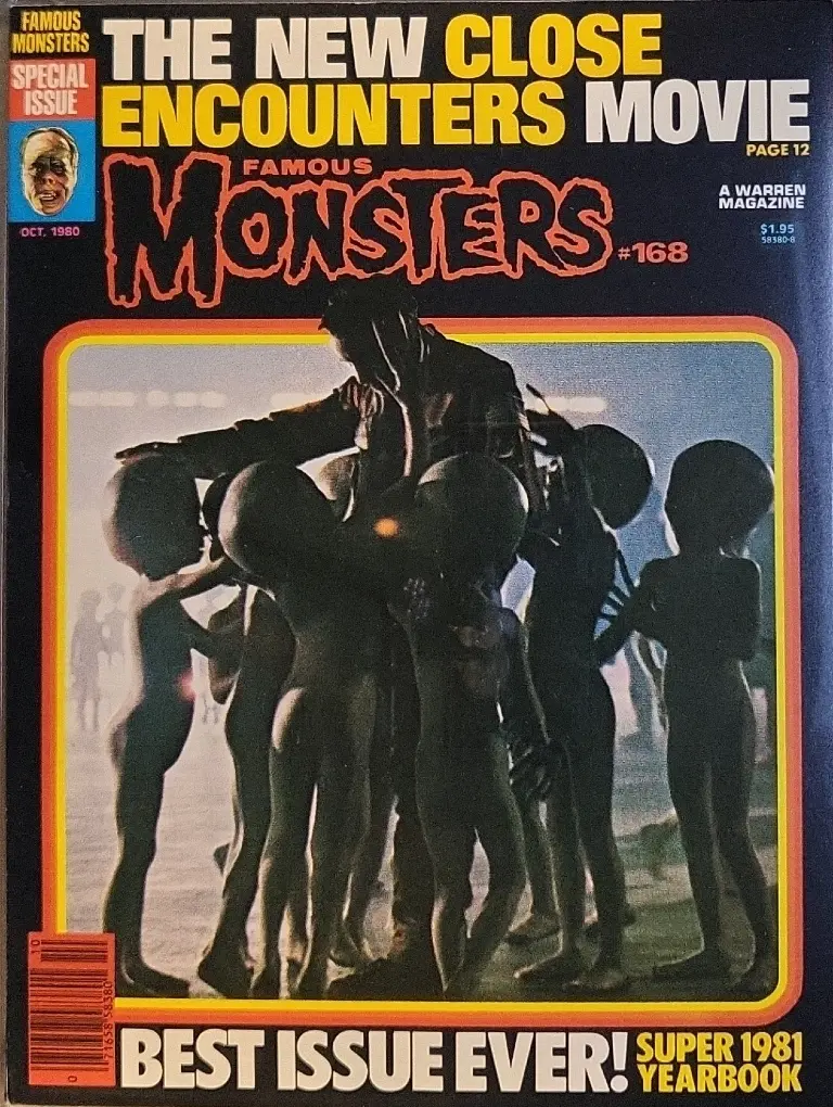 Famous Monsters of Filmland issue #168 October 1980 cover featuring color still of Richard Dreyfuss with aliens from Close Encounters of the Third Kind Special Edition