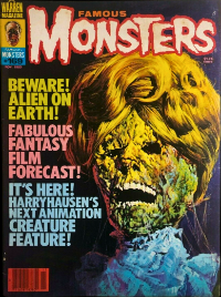 Famous Monsters of Filmland issue #169 November 1980 cover by Basil Gogos featuring eerie mother skeleton from Alfred Hitchcock's Psycho