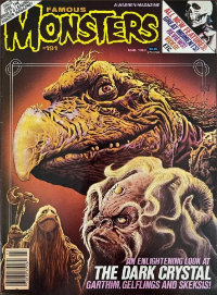 Famous Monsters of Filmland issue #191 March 1983 final Warren issue cover featuring uncredited painting of creatures from Jim Henson's The Dark Crystal
