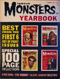 Famous Monsters of Filmland 1962 Yearbook cover reproducing classic issues #1, #3, #5, #6 featuring King Kong, The Mummy, and Creature from the Black Lagoon