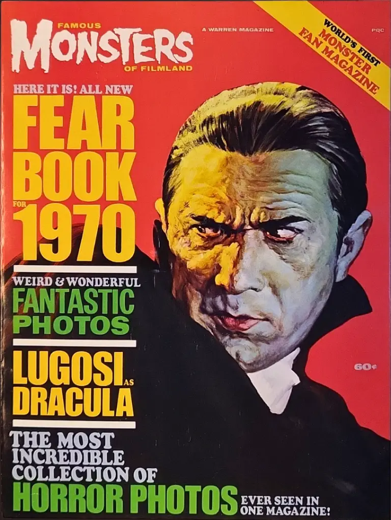 Famous Monsters of Filmland 1970 Yearbook cover featuring Bela Lugosi as Dracula