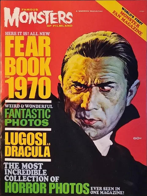 Famous Monsters of Filmland 1970 Yearbook cover featuring Bela Lugosi as Dracula