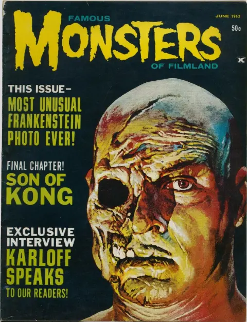 Famous Monsters of Filmland #23 June 1963 cover painting by Basil Gogos of Giant Roger Pace from War of the Colossal Beast