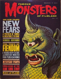 Famous Monsters of Filmland #27 March 1964 uncredited cover painting of green Cyclops from 7th Voyage of Sinbad