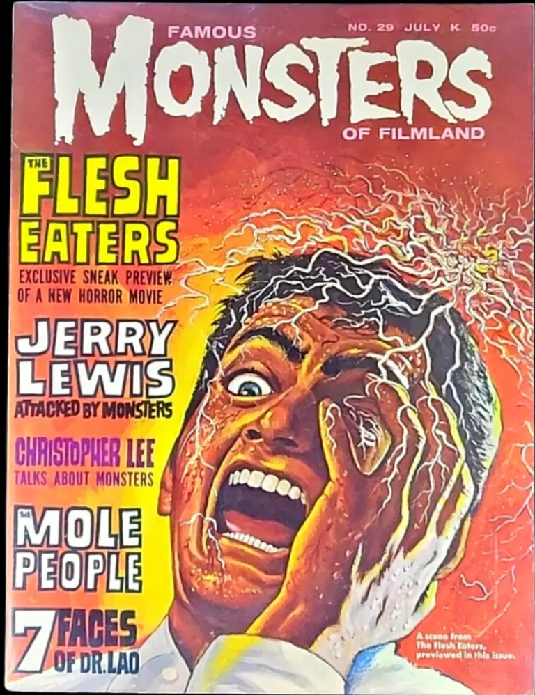 Famous Monsters of Filmland #29 July 1964 uncredited cover painting from The Flesh Eaters