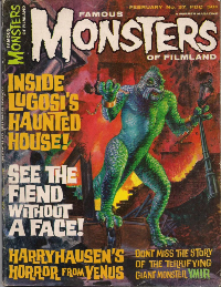 Famous Monsters of Filmland #37 February 1966 cover painting by Gray Morrow of Ymir from 20 Million Miles to Earth