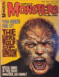Famous Monsters of Filmland #41 cover featuring uncredited painting of a werewolf