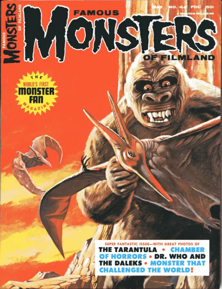 Famous Monsters of Filmland #44 cover painting of King Kong by Dan Adkins