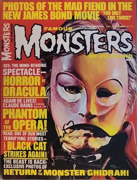 Famous Monsters of Filmland #47 cover painting of Claude Rains as the masked PHANTOM OF THE OPERA by Basil Gogos