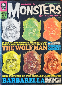 Famous Monsters of Filmland #51 cover painting of Oliver Reed in CURSE OF THE WEREWOLF in multiple colors by Basil Gogos