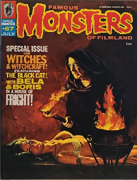 Famous Monsters of Filmland #67 cover painting of Lon Chaney Jr. from WITCHCRAFT by Vic Prezio