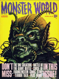 Famous Monsters of Filmland #72 / Monster World #3 cover painting of THE SHE-CREATURE by Ron Cobb