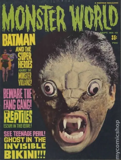 Famous Monsters of Filmland #79 / Monster World #10 cover color photo of THE REPTILE