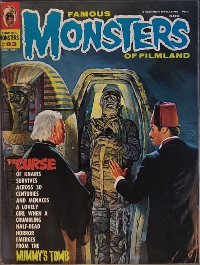 Famous Monsters of Filmland #83 April 1971 cover painting of a scene from The Mummy's Tomb by Basil Gogos featuring horror mummy themes