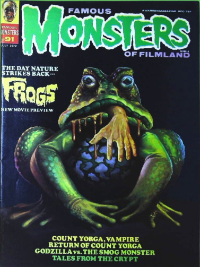 Famous Monsters of Filmland #91 July 1972 cover ad art from Frogs by Ken Kelly featuring horror creature themes